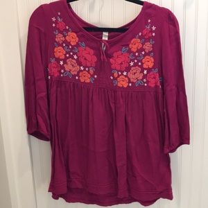 Cherokee Boho Babydoll Top